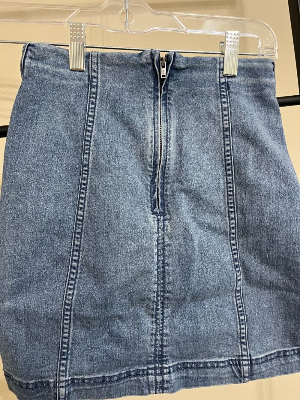 Free People Denim Mini Skirt Blue Size 0 Boho Casual - Picture 9 of 9